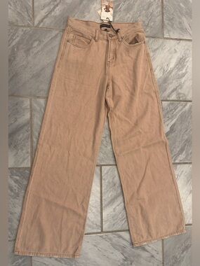 NWT Sincerely Jules Womens Tan Wide Leg Pants Size 1 (25W)